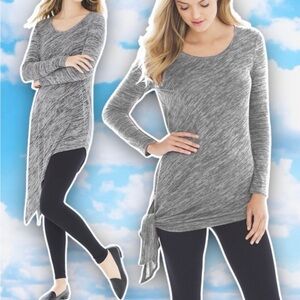 💙 SOMA Melange Asymmetrical Tunic Top Grey Melange Balletcore Lounge Cozy Comfy